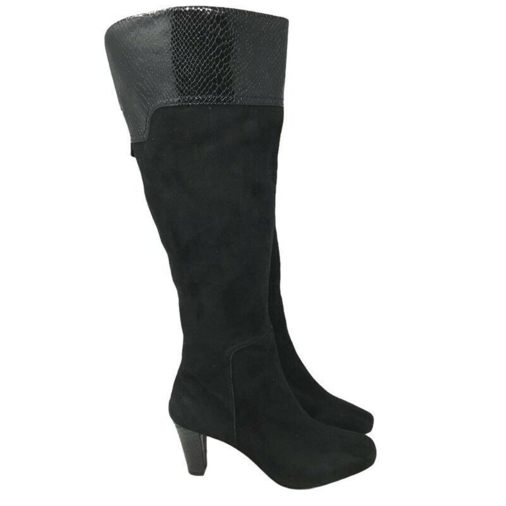Bandolino Womens Viet Tall Boots Black Leather 6